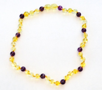 Amber and Amethyst Necklace